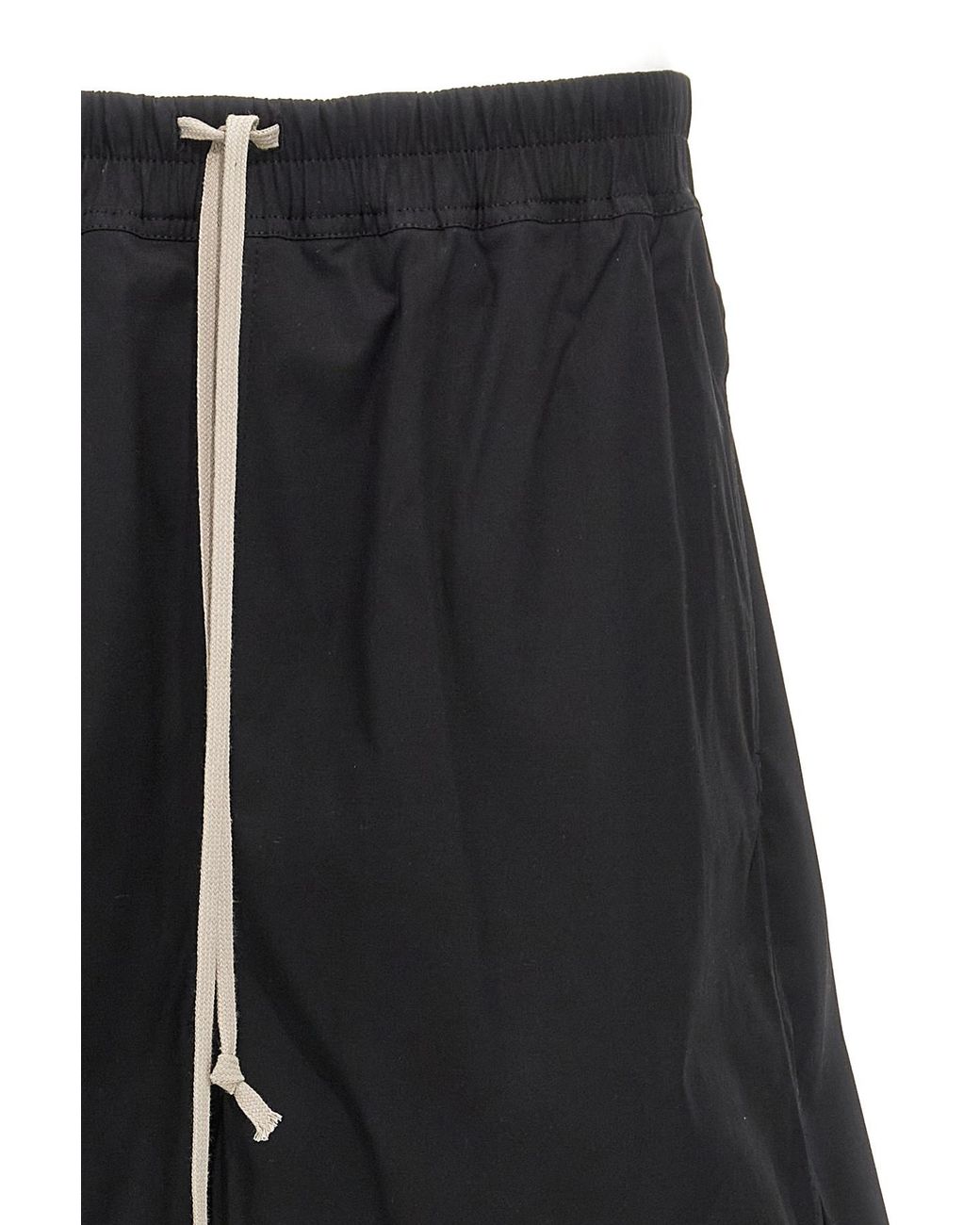 Rick Owens Black Drawstring Bermuda Shorts for men