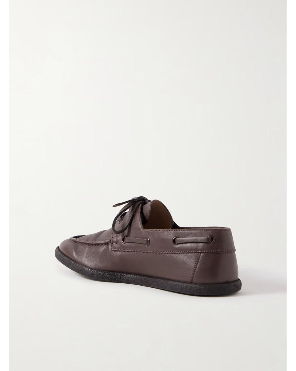 The Row Brown Novus Sailor Leather Loafers