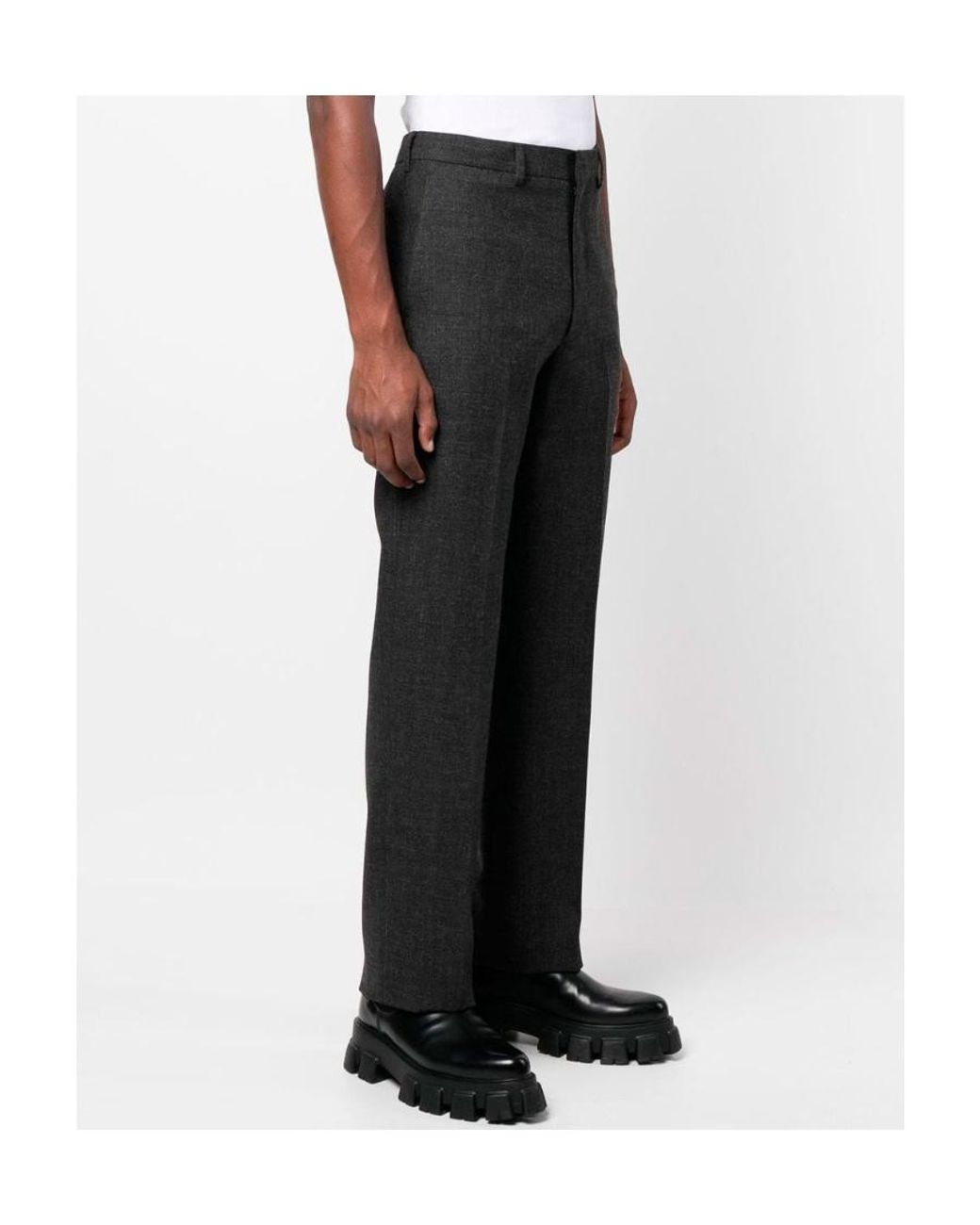 Prada Black Straight Suit Trousers for men