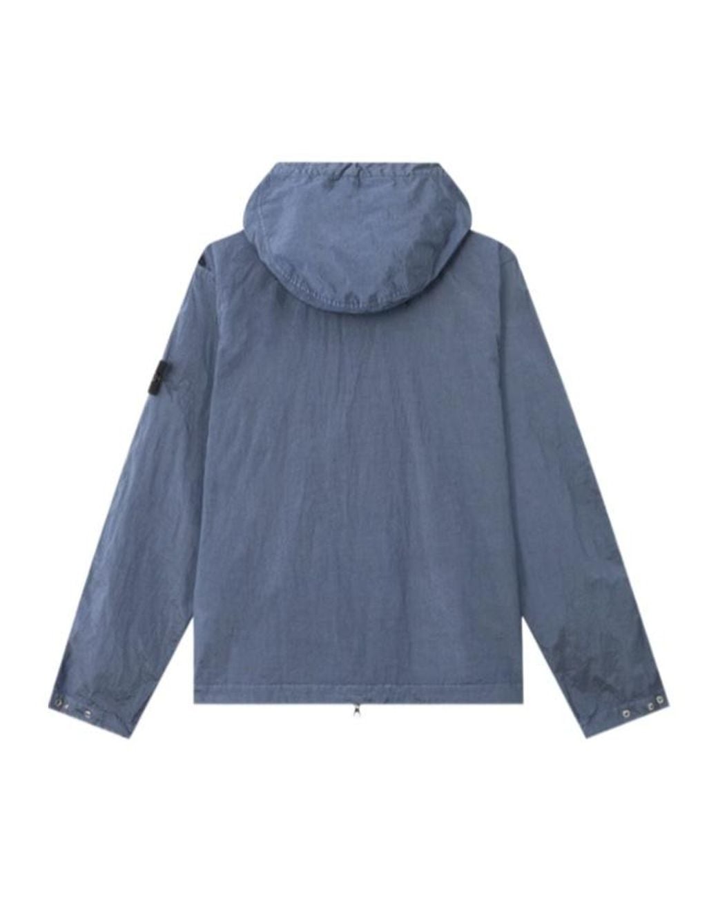 Stone Island Blue Hooded Jacket With Light Water And Wind Resistance for men