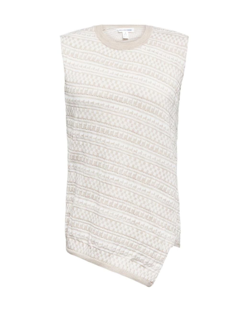 Comme des Garçons White Intarsia Knitted Vest for men