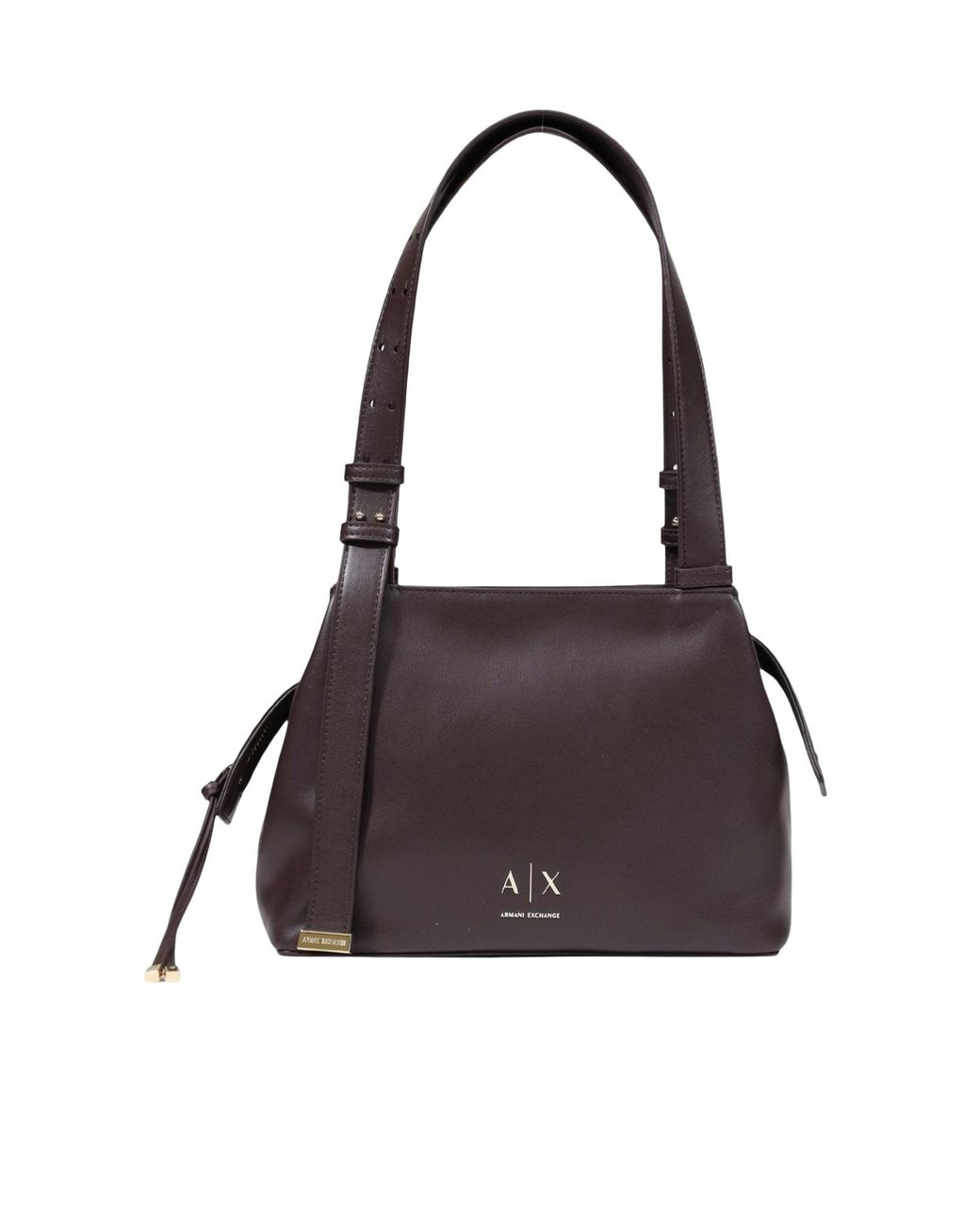ARMANI EXCHANGE Brown Adjustable-Strap Logo-Print Shoulder Bag