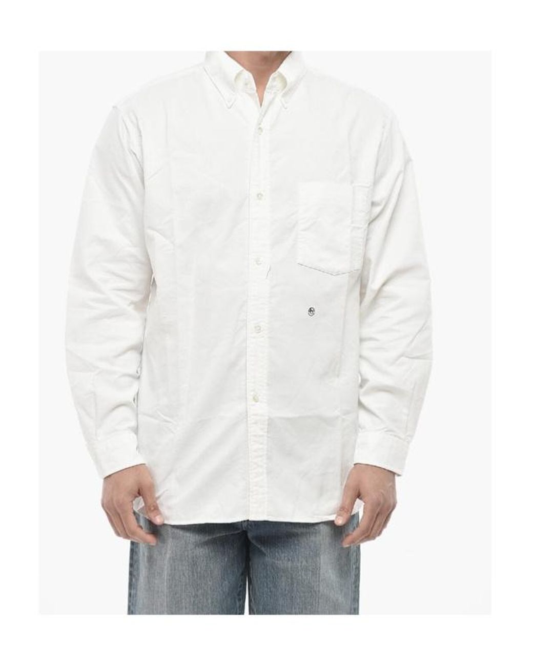 Nanamica White Button-Down Wind Shirt for men