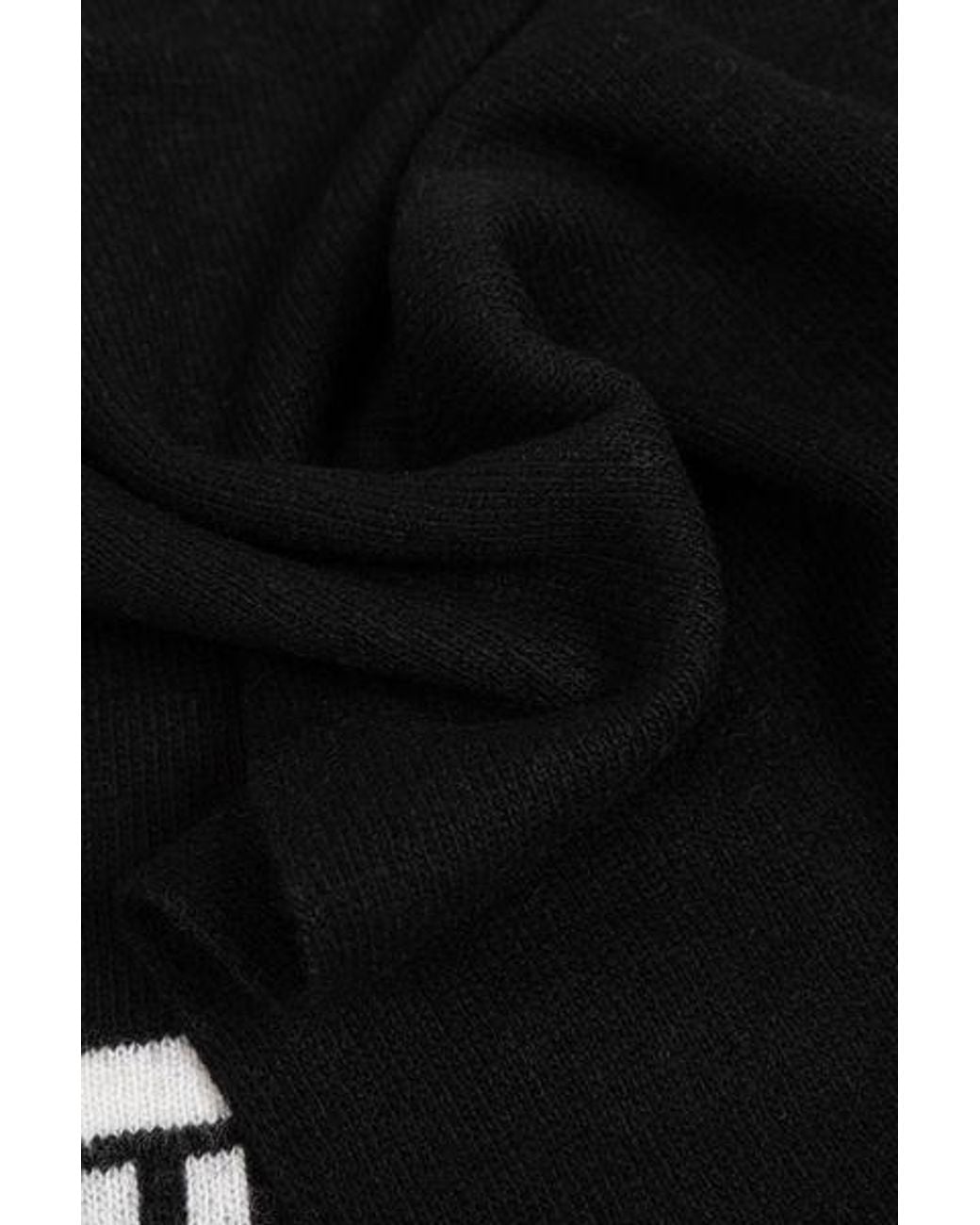 Moschino Black Logo Intarsia Scarf for men