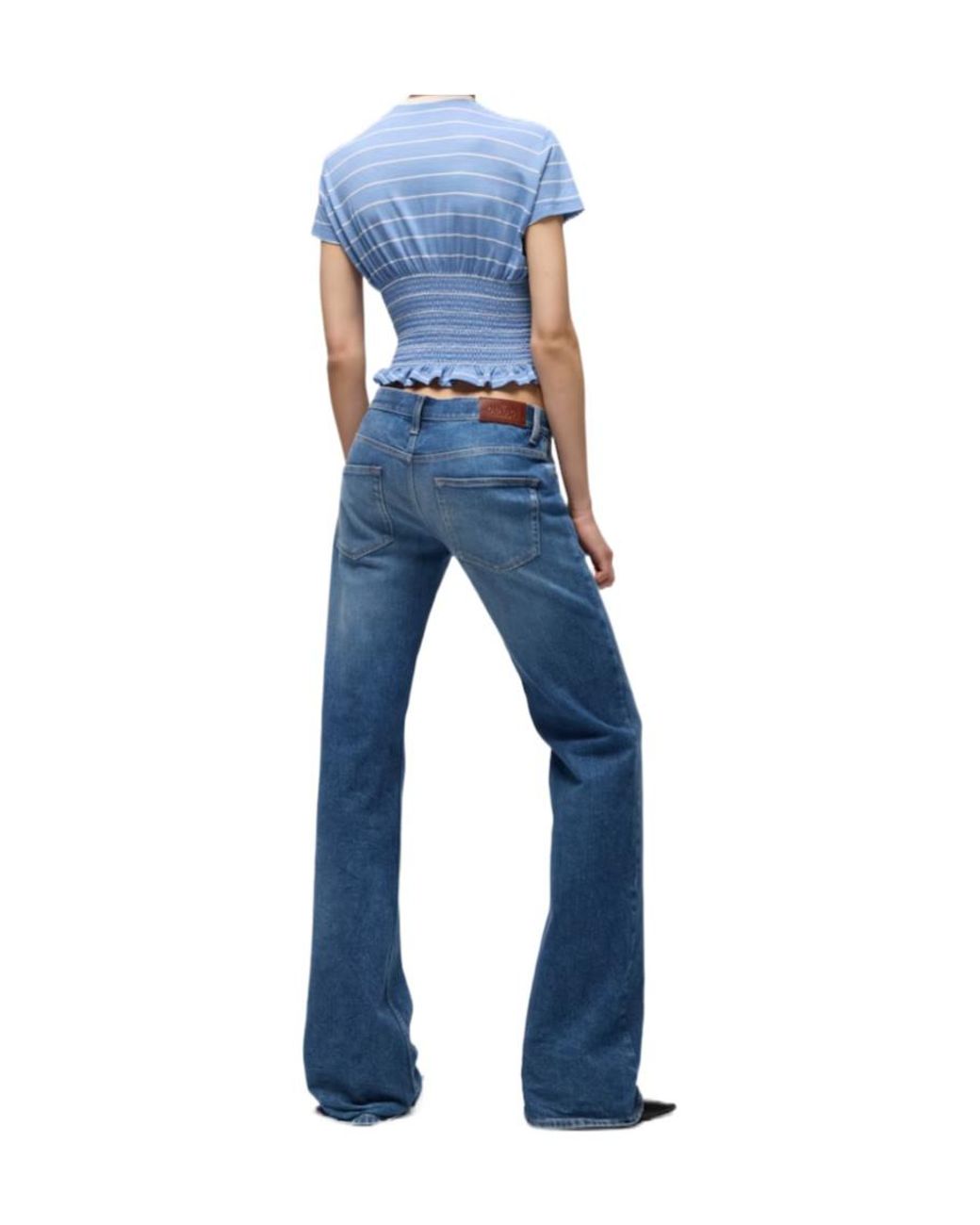 Gucci Blue Striped Silk Jersey T-Shirt