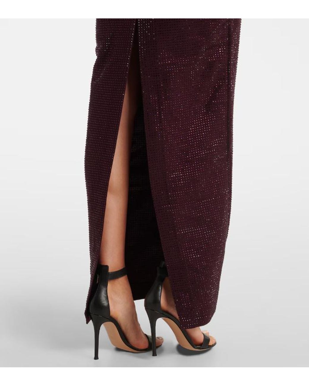 Roland Mouret Purple Crystal-Embellished Gown