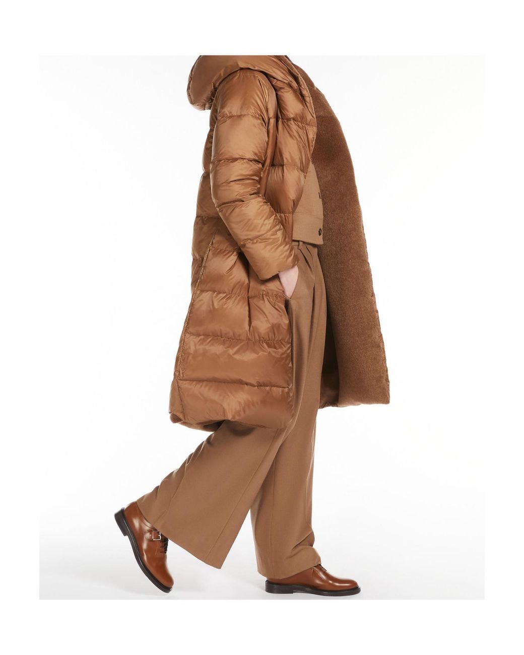 Max Mara Brown The Cube Buttoned Long-Sleeved Reversible Coat