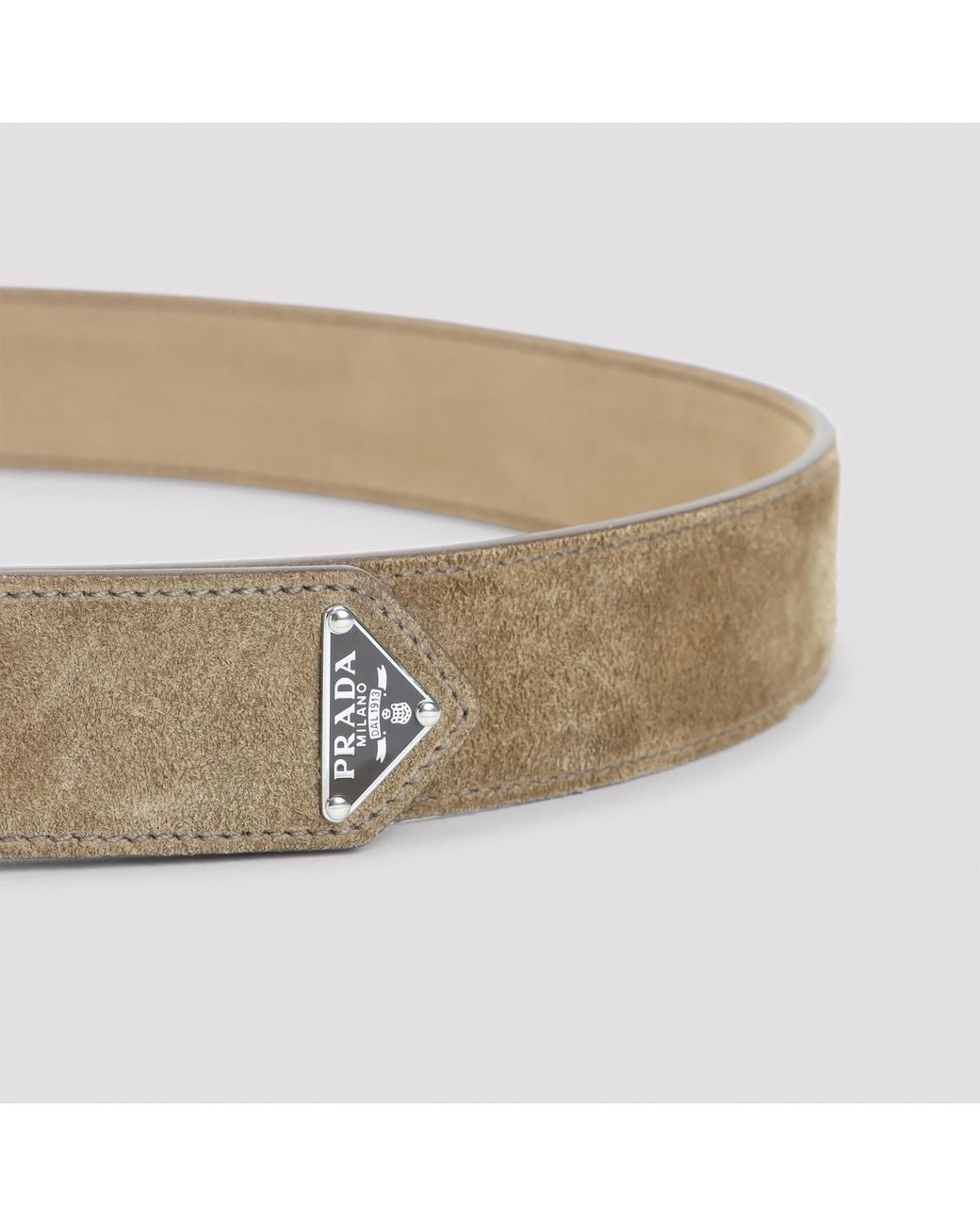 Prada Multicolor Logo-Plaque Suede Belt for men