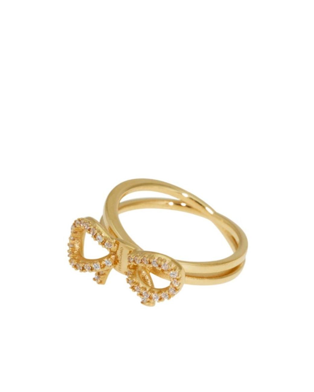 Ferragamo Metallic Vara Bow Ring (54Mm)