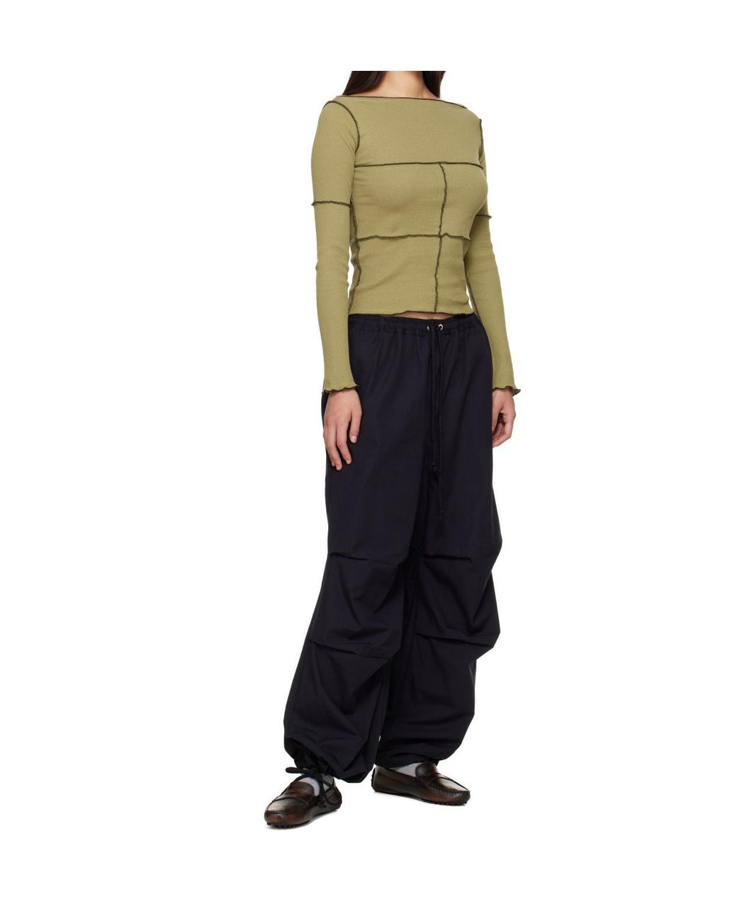 Baserange Black Uro Drawstring Trousers