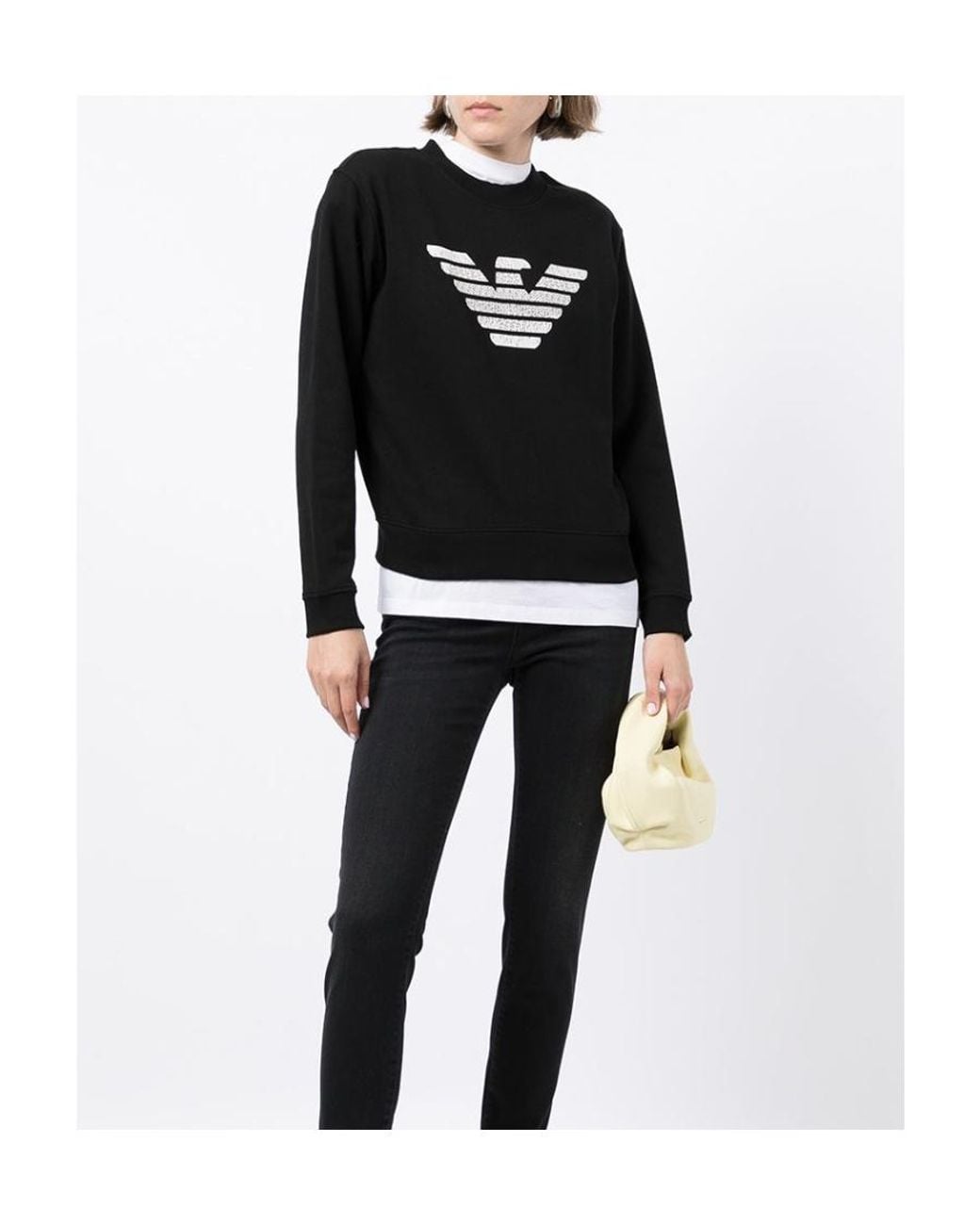 Emporio Armani Black Logo-Print Sweatshirt