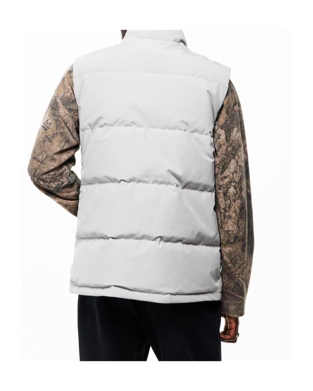 Canada Goose Gray Down Vest With Logo Patch for men