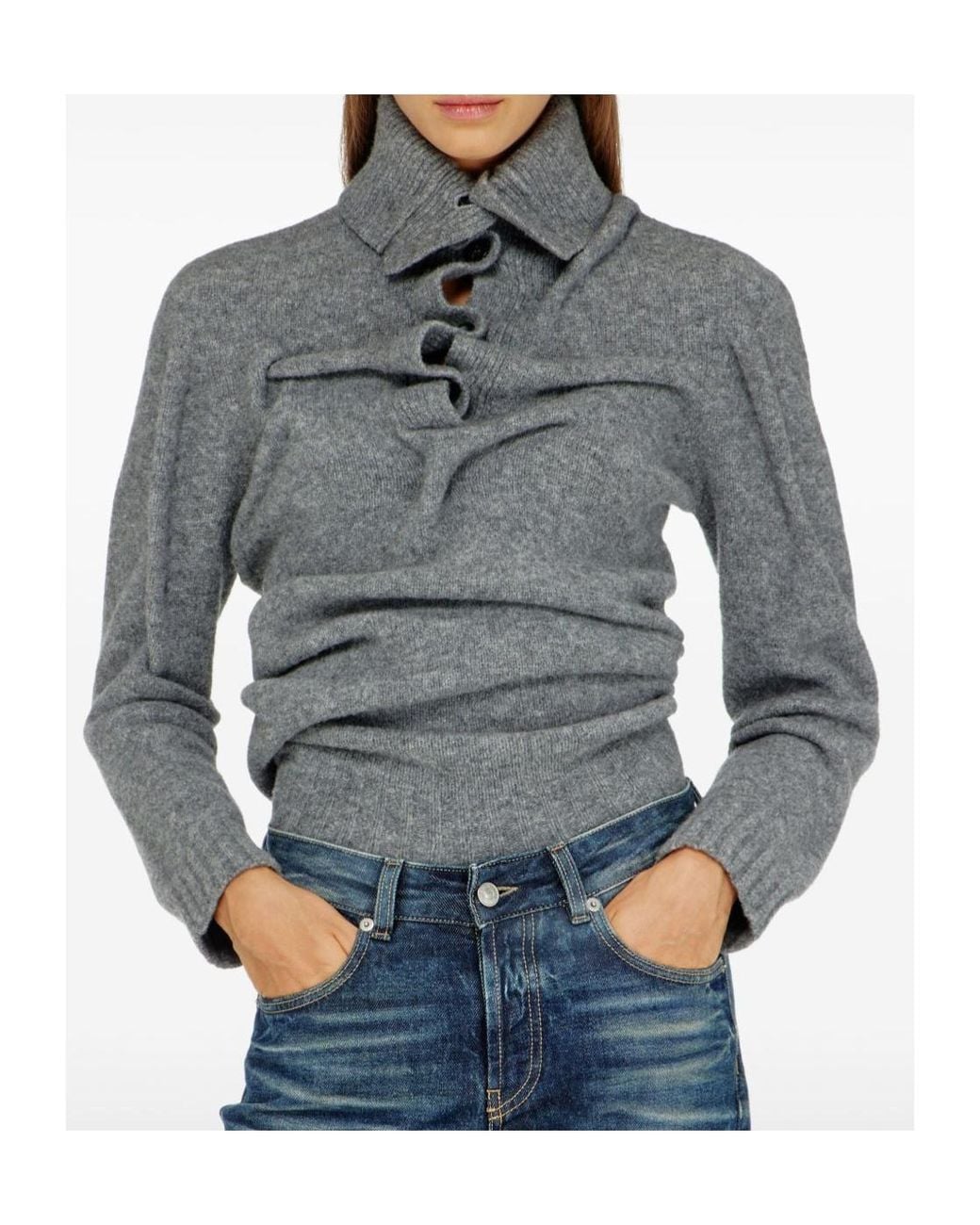 DIESEL Gray Long-Sleeved Sweater