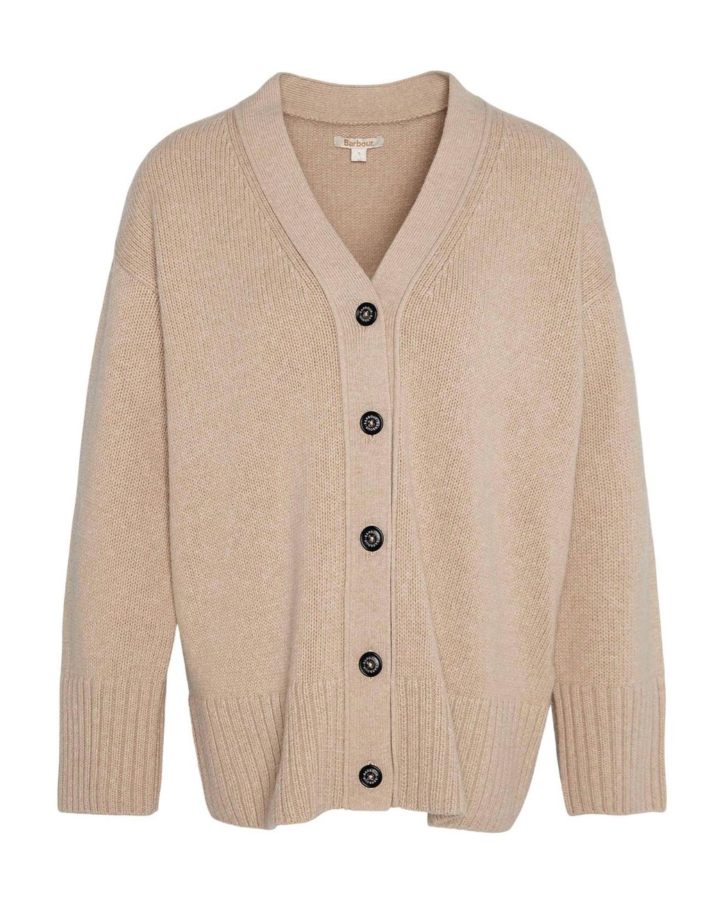 Barbour Natural V-Neck Button-Up Cardigan