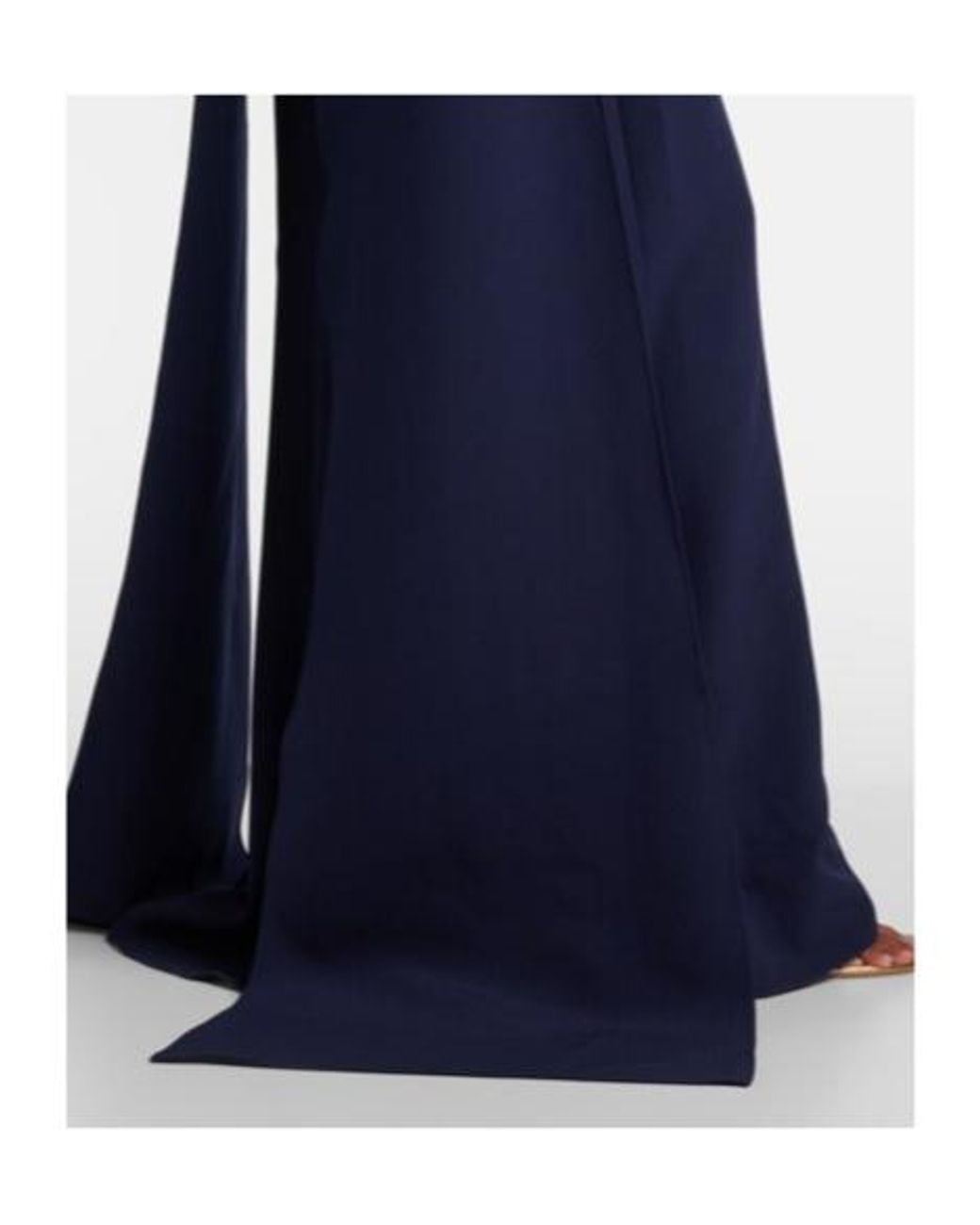 Safiyaa Blue Ginevra Caped Crepe Gown