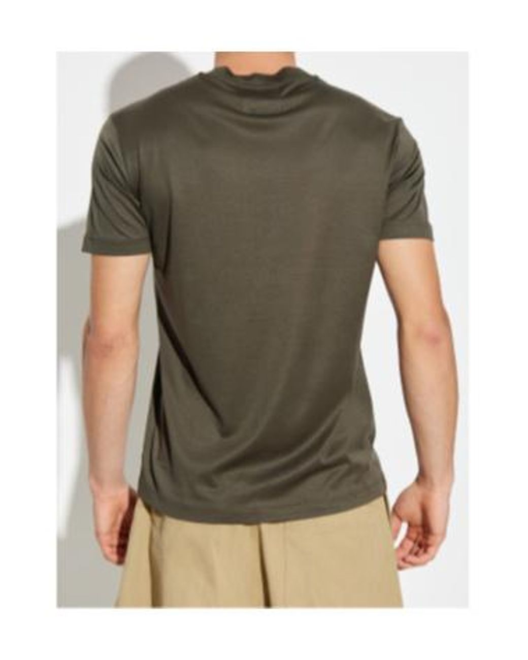 Emporio Armani Green Logo Printed Crewneck T-Shirt for men