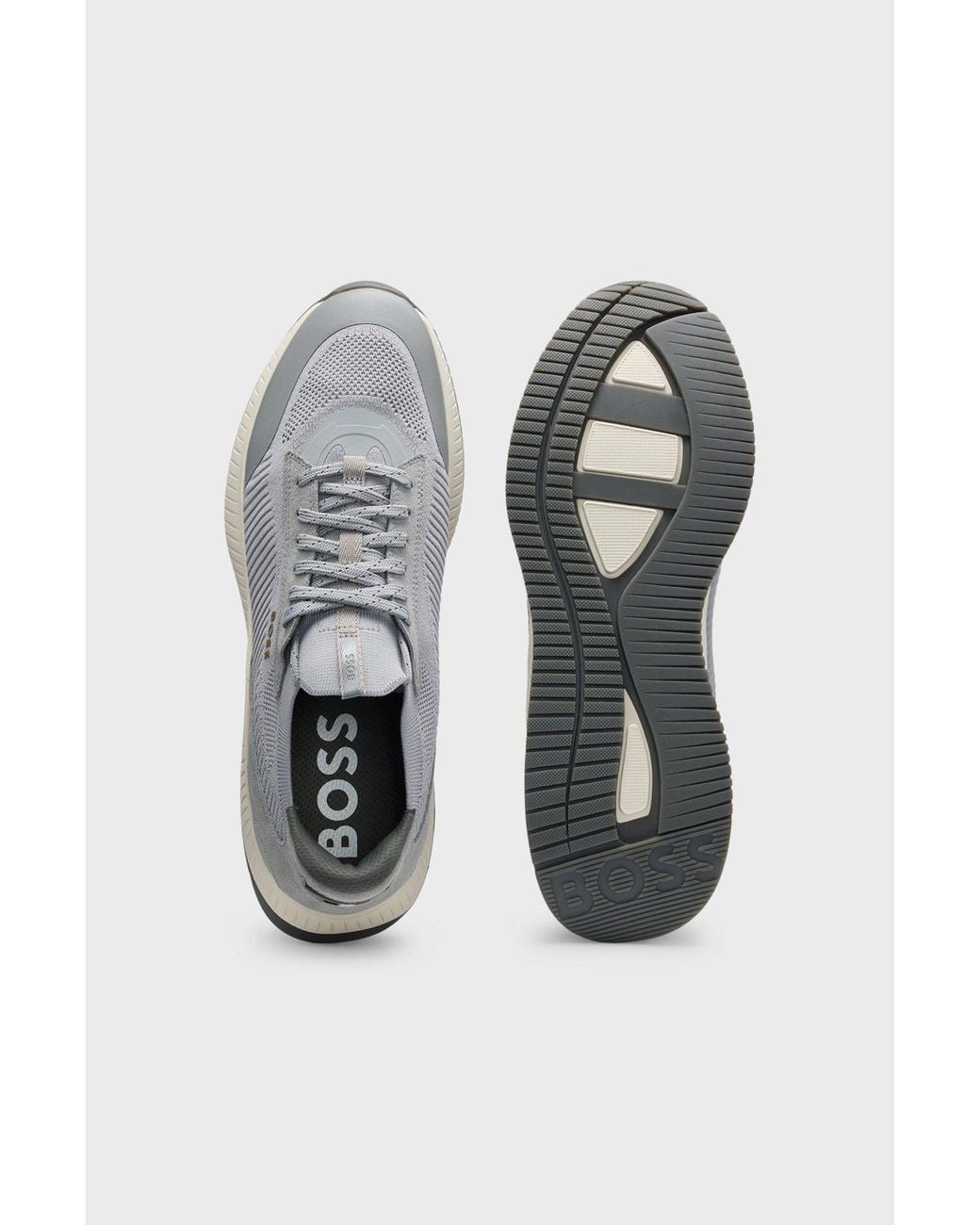 Boss Gray Boss Ttnm Evo Lace-Up Sneakers for men
