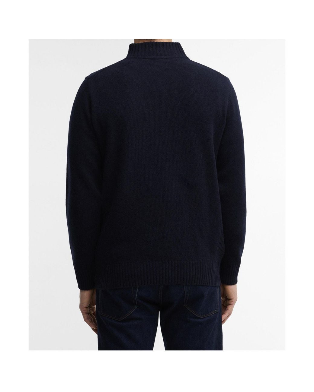 Barbour Blue Half-Zip Mock Neck Knit Sweater for men