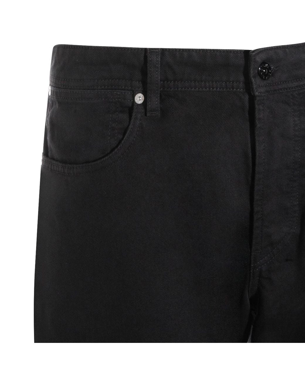 Stone Island Black Logo Patch Straight-Leg Pants for men