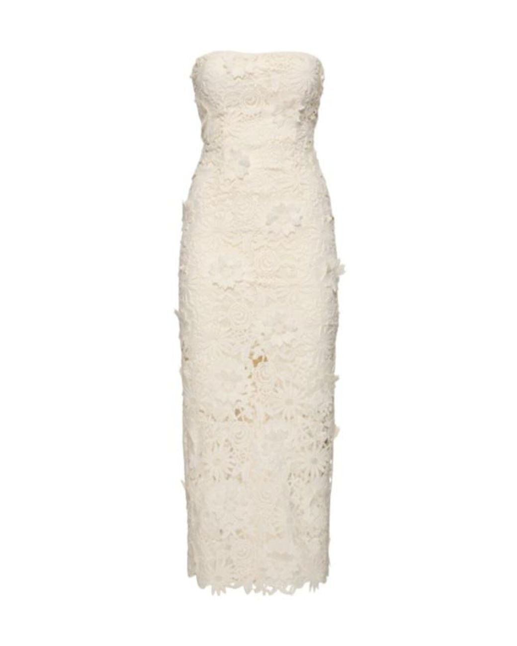 ROTATE BIRGER CHRISTENSEN White Midriff-Baring Midi Dress