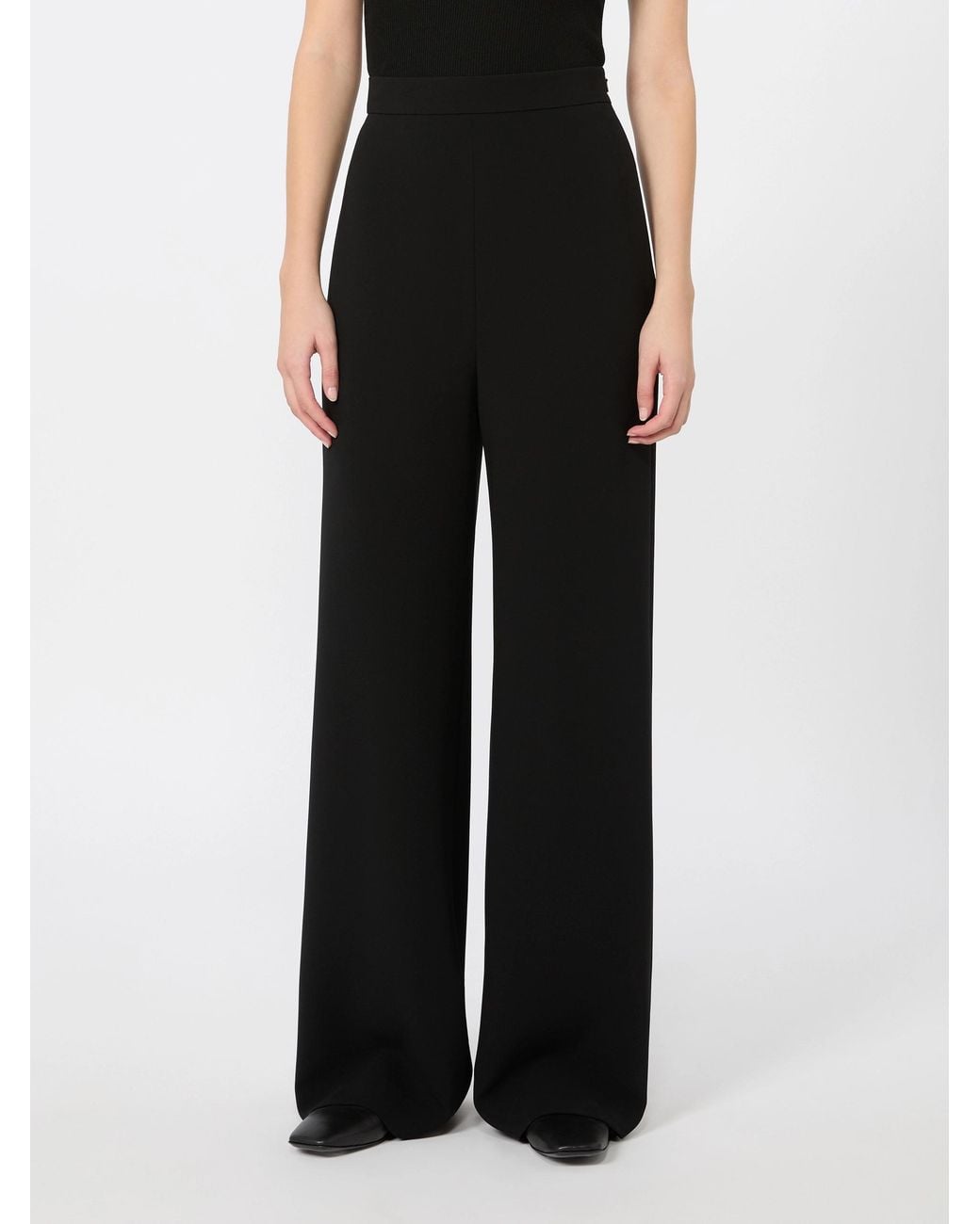 Max Mara Black Wide-Leg Tailored Trousers