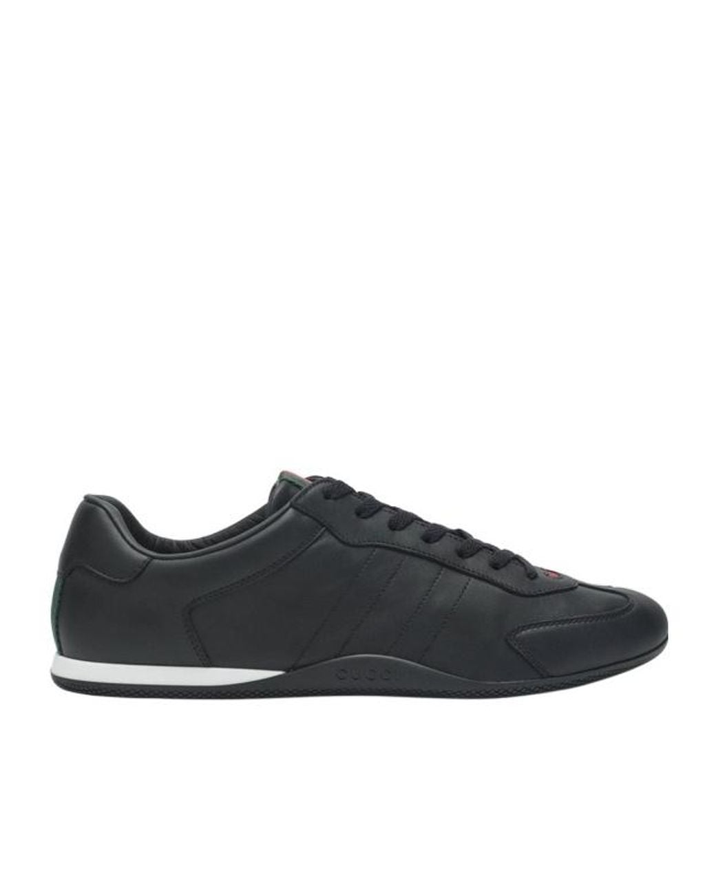 Gucci Black Web Detail Low-Top Sneakers for men