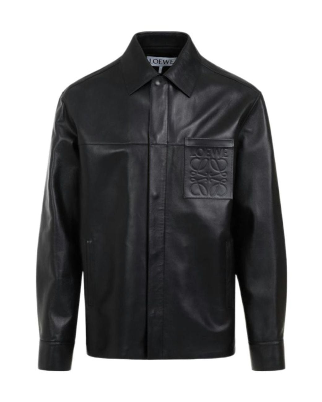 Loewe Black Logo Embossed Long-Sleeved Shirt for men