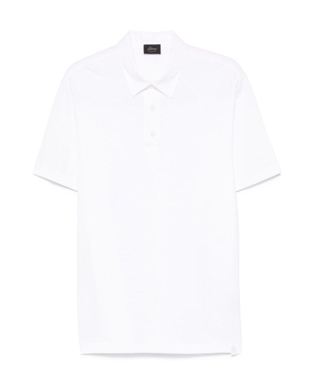 Brioni White Short Sleeve Polo Shirt for men