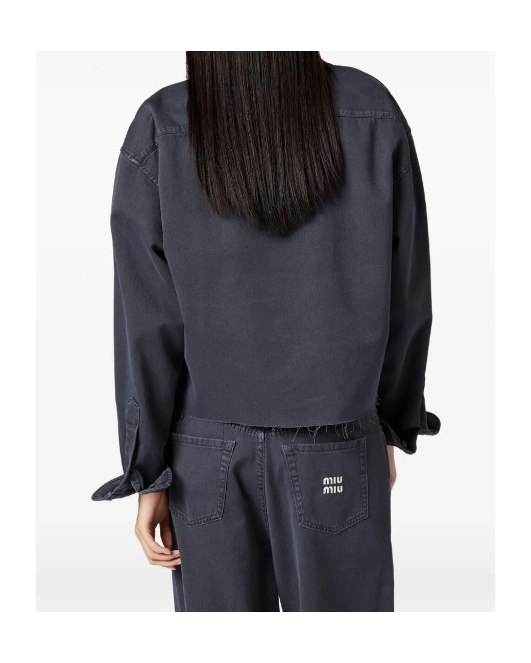 Miu Miu Blue Button-Up Denim Shirt