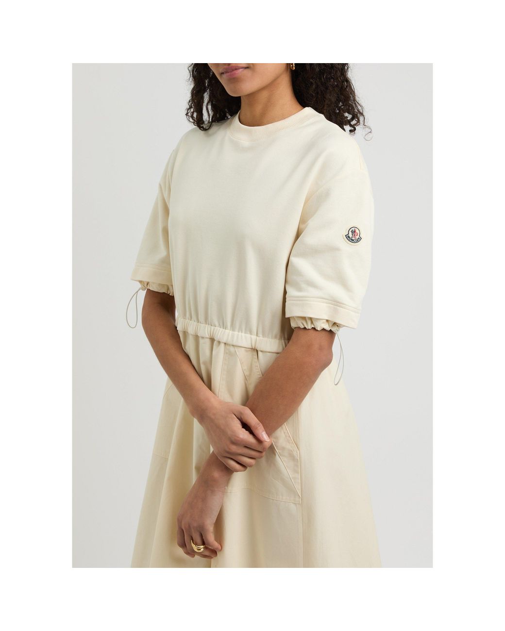 Moncler White Loose A-Line Dress