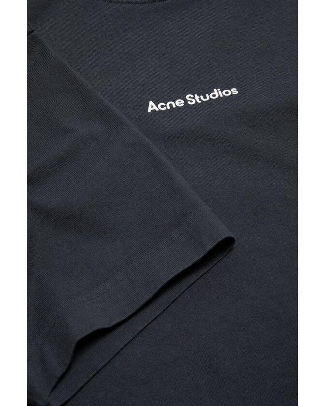 Acne Black Logo Stamp Relaxed Fit T-Shirt for men