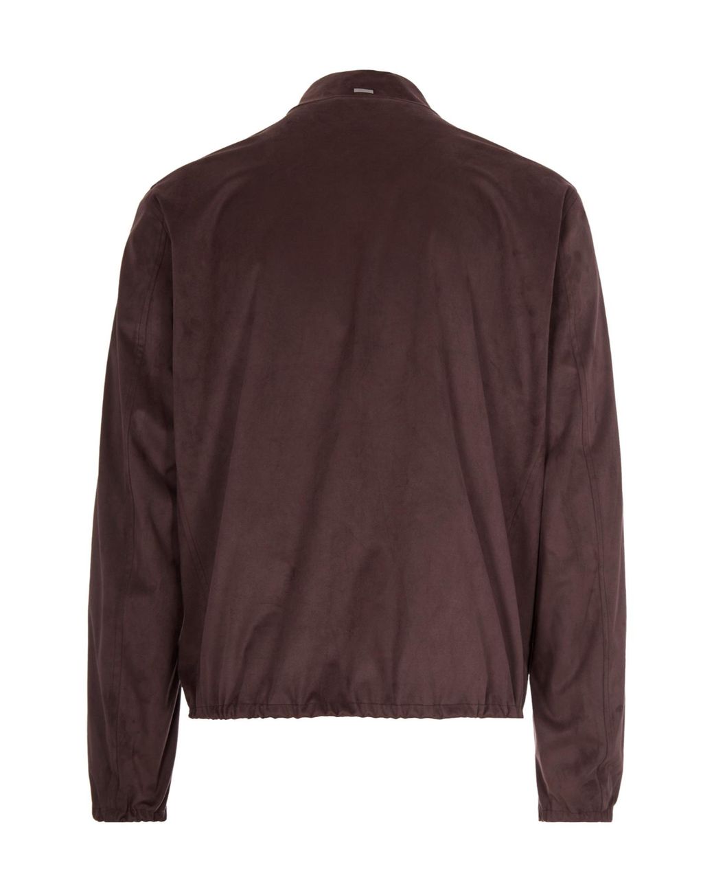 Herno Brown Suede-Texture Casual Jacket With High Collar for men