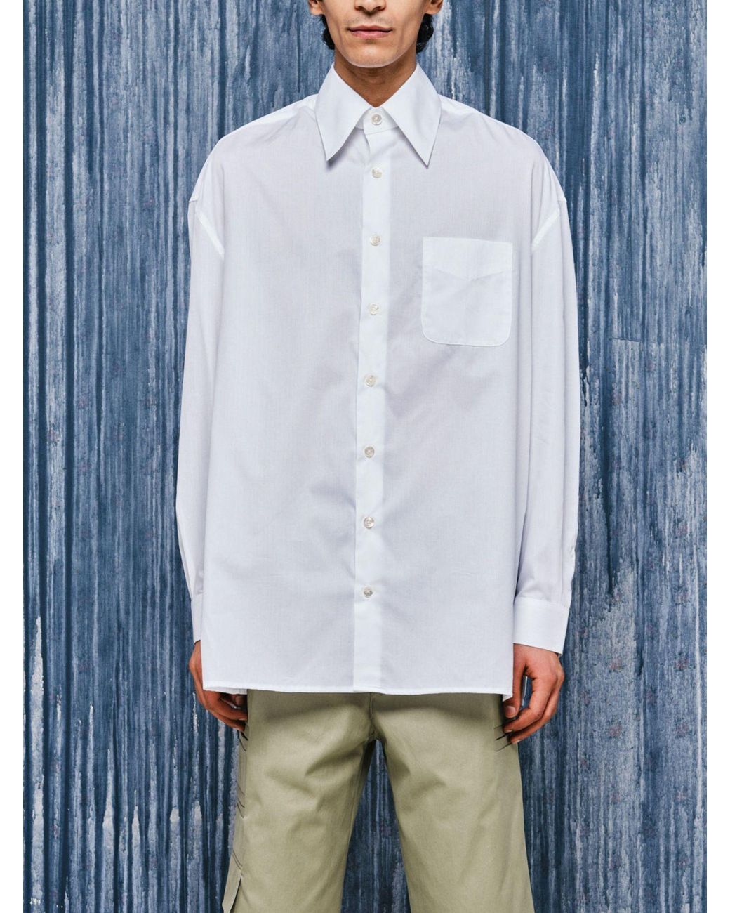 NAMACHEKO White Chest-Pocket Shirt for men
