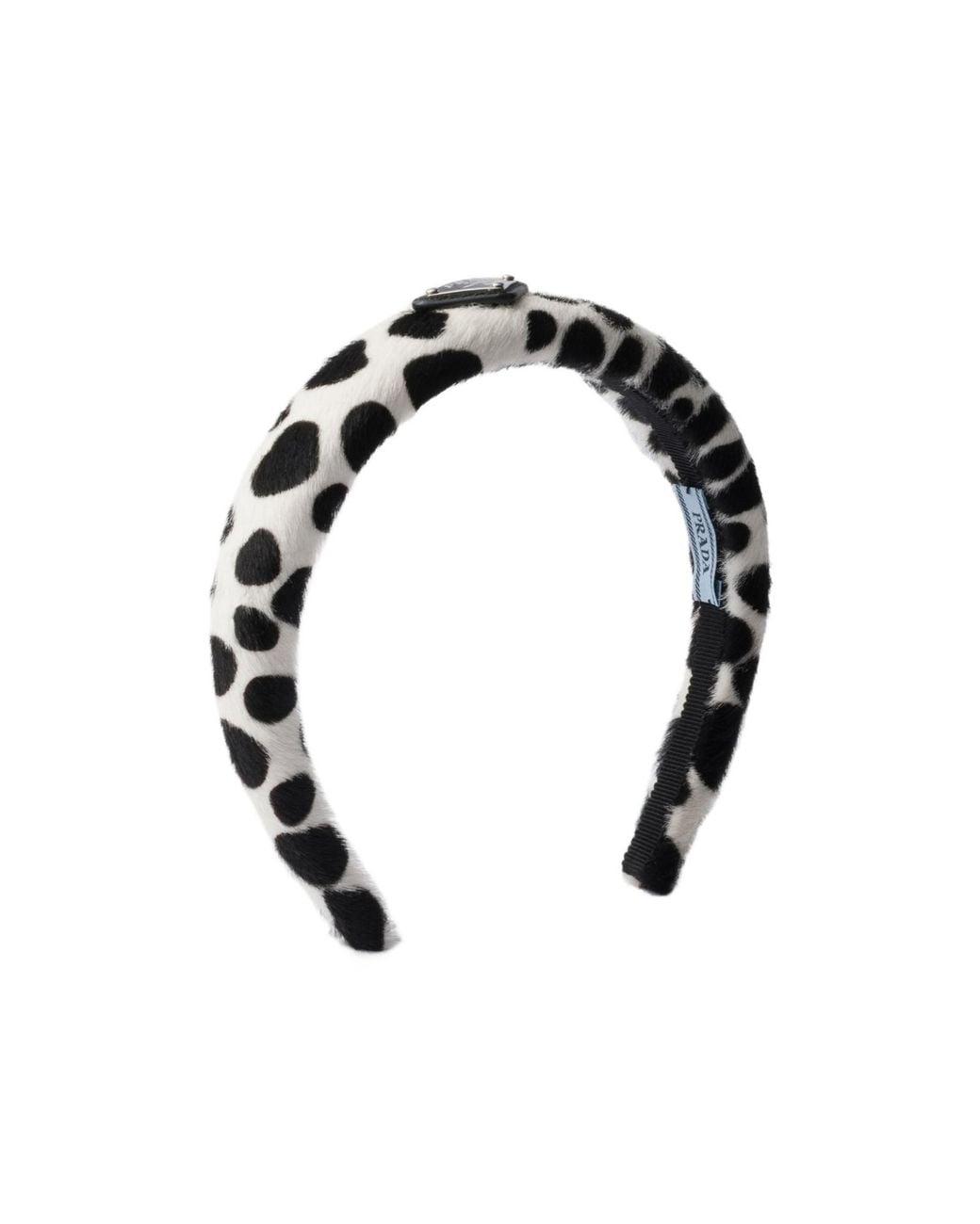 Prada Black Printed Calf Hair Headband