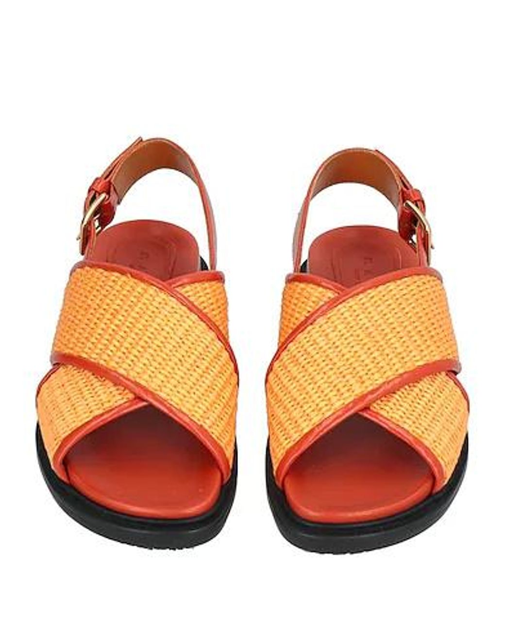 Marni Orange Plain Colour Sandals