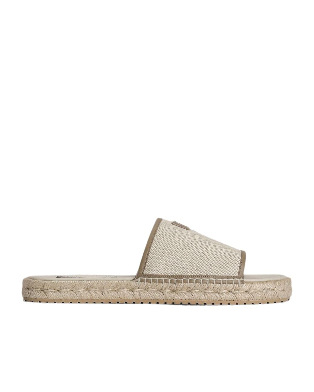 Dolce & Gabbana White Logo Strap Slide Sandals for men