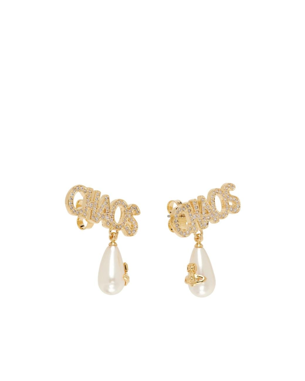 Vivienne Westwood Metallic Chaos Pearl Earrings
