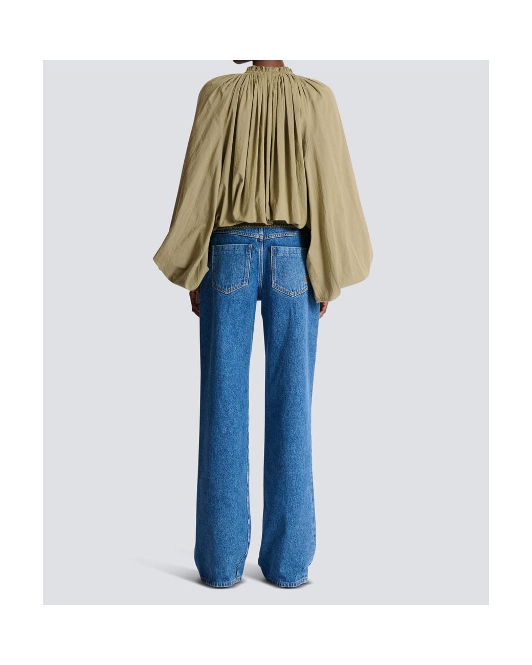 Balmain Natural Cotton Peasant Blouse
