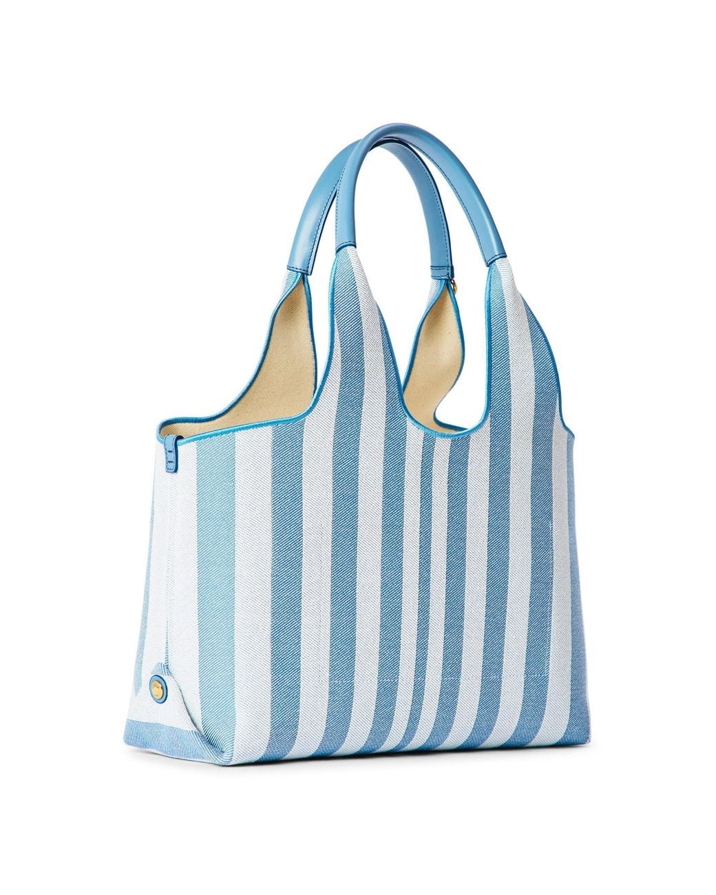 Chloé Blue Stylish Striped Handheld Tote Bag