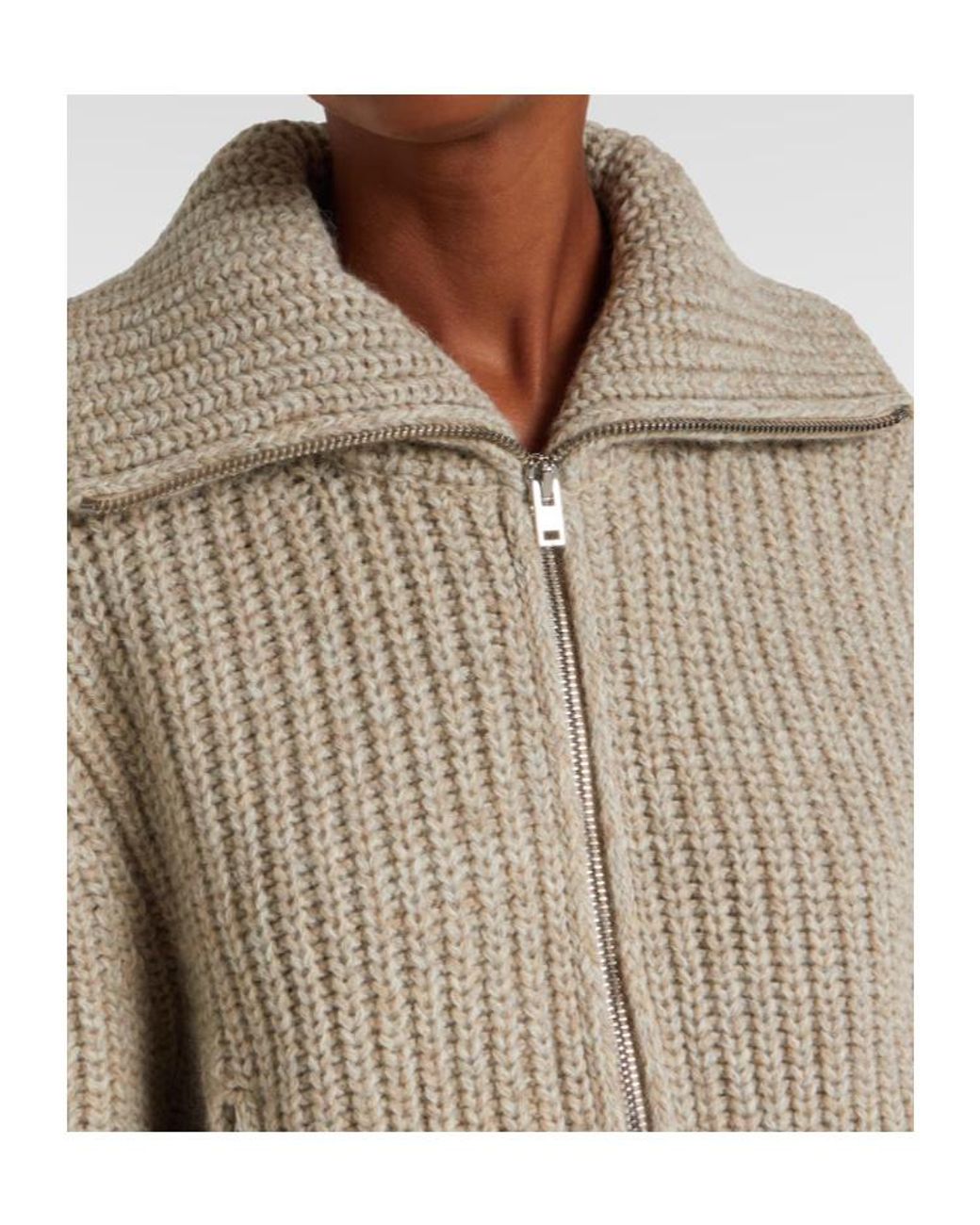 Lemaire Natural Ribbed-Knit Alpaca And Yak Wool Cardigan