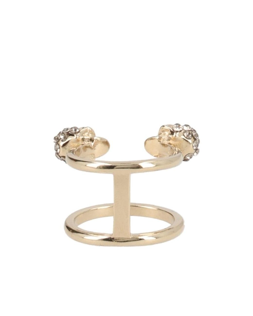 McQueen White Skull Embellished Ring