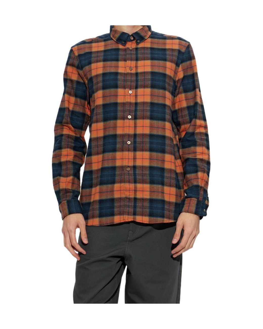 Paul Smith Blue Ps Checked Button-Down Shirt for men