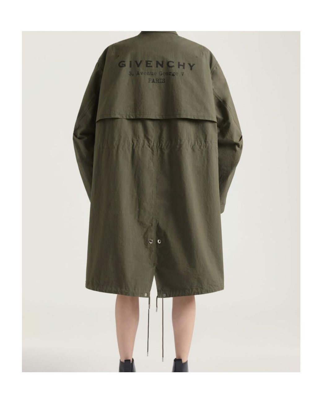 Givenchy Green Oversized Longline Parka