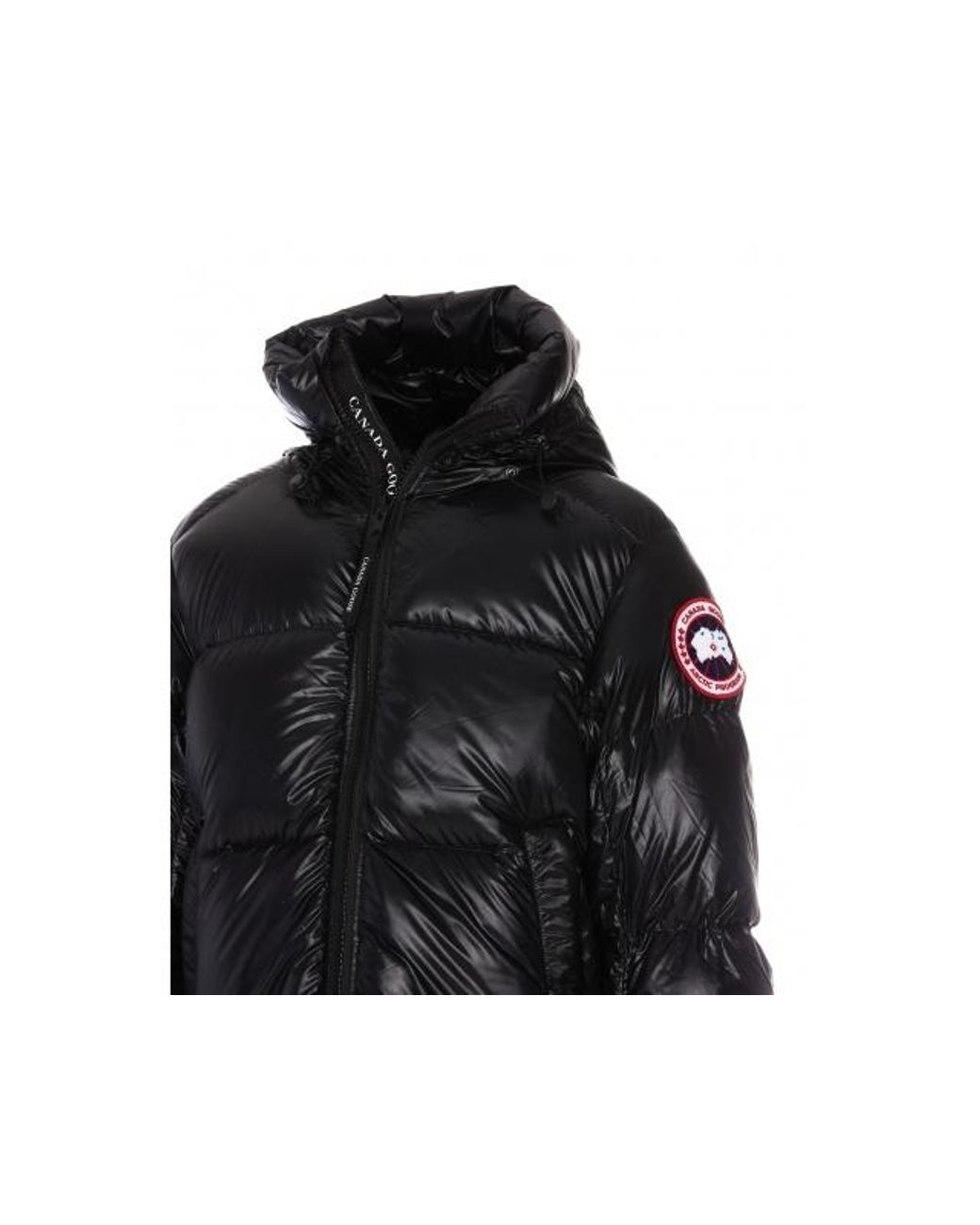Canada Goose Black Logo Long-Sleeved Down Jacket for men