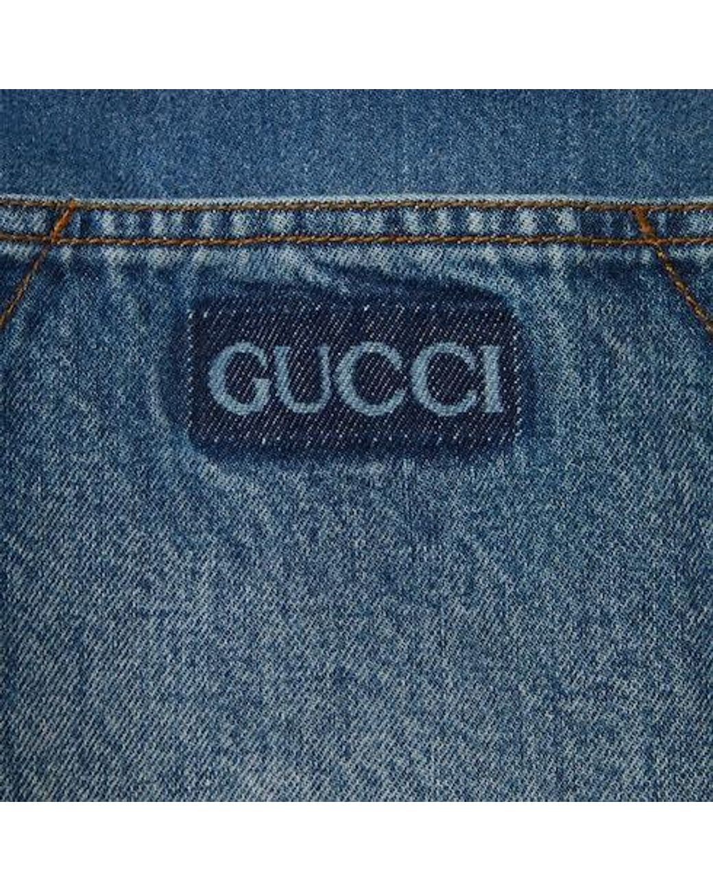 Gucci Blue Lasered Denim Dress
