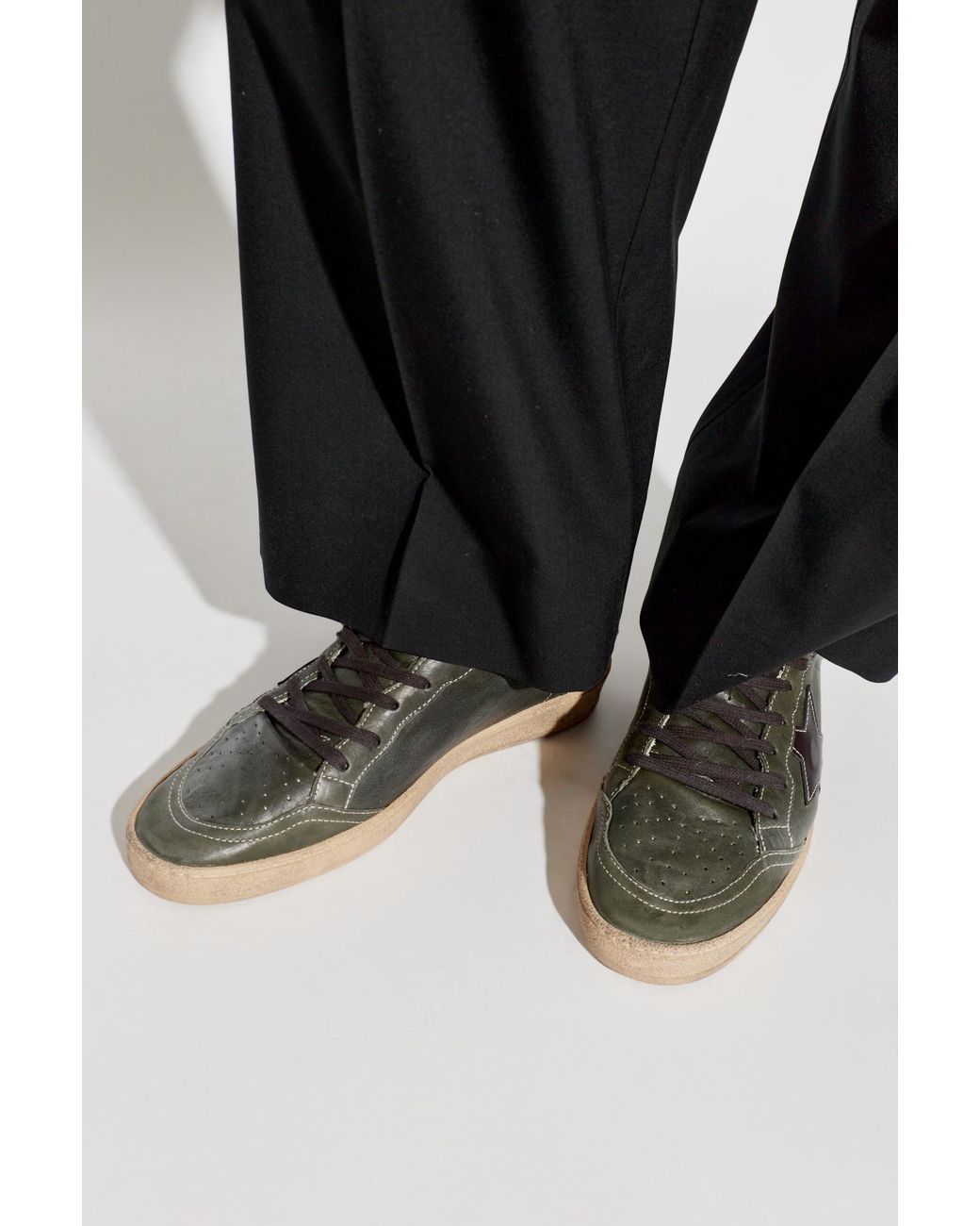Golden Goose Deluxe Brand Brown Ball Star Low-Top Sneakers for men