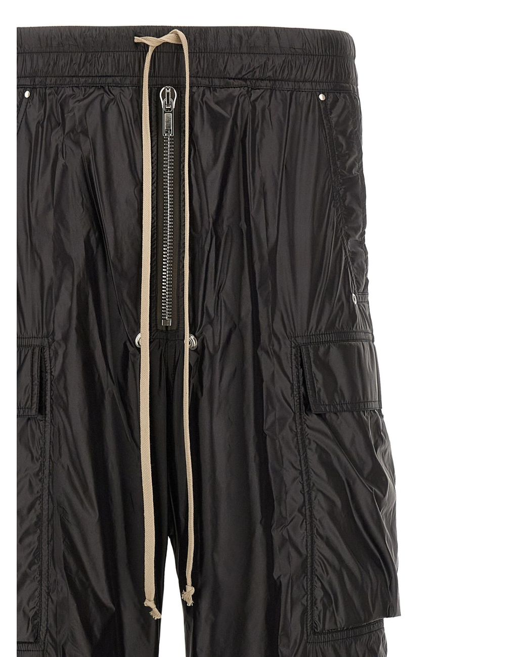 Rick Owens Black Nylon Cargo Pants for men
