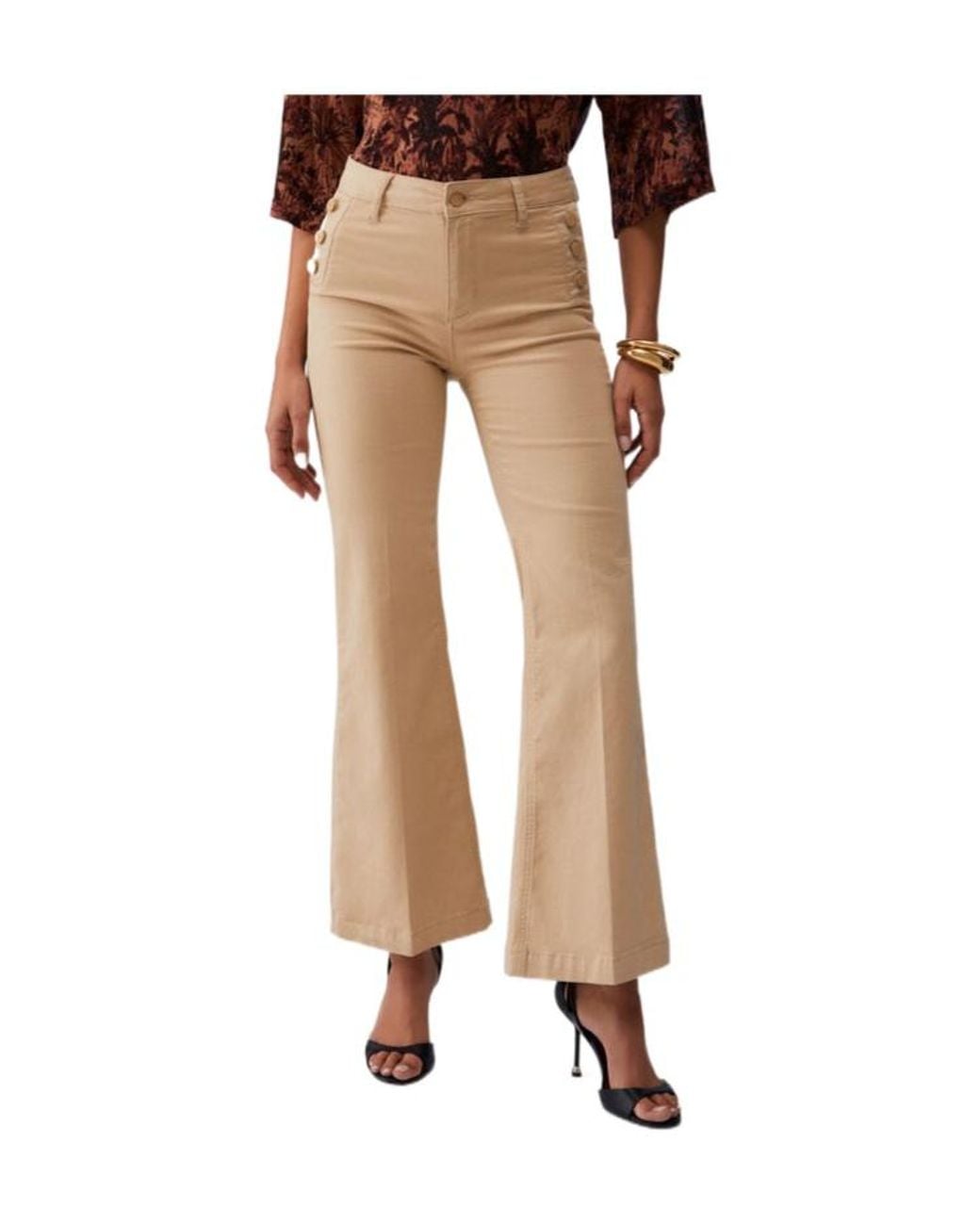 Liu Jo Natural High Waist Flared Trousers For