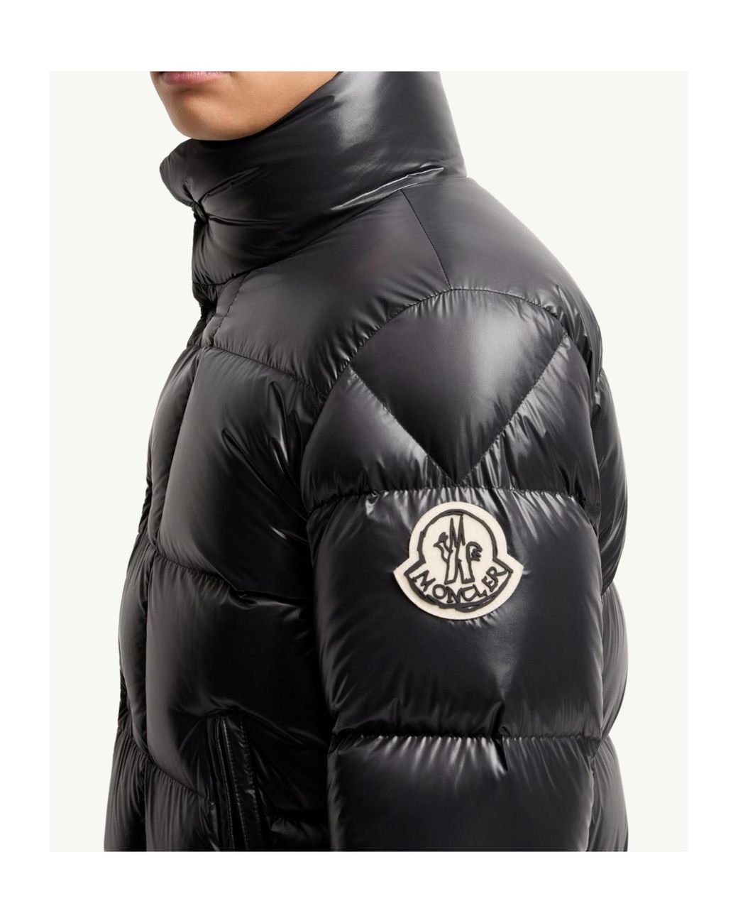 Moncler Black Logo Patch Puffer Jacket for men