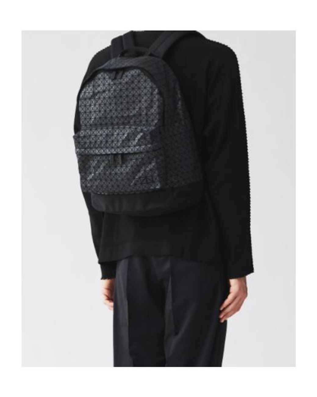 Issey Miyake Black Geometric Panelled Backpack